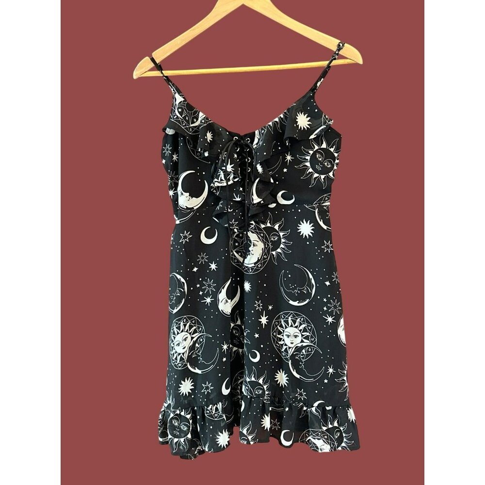 Killstar Black Crescent Moon Celestial Gothic Pun… - image 1